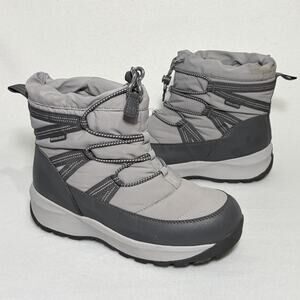 Lands’ End Women’s 8.5 Squall Insulated Winter Snow Hiking Boot Adjustable Gray